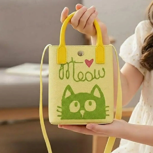 Meow Cat Woven Style - Mini Crossbody Bag