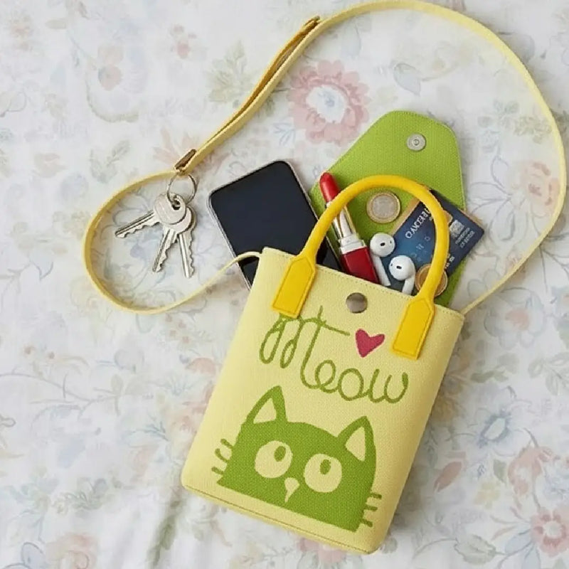 Meow Cat Woven Style - Mini Crossbody Bag