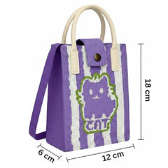 Vertical Purple Cat Style - Mini Crossbody Bag