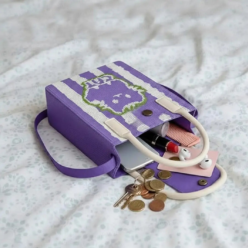 Vertical Purple Cat Style - Mini Crossbody Bag