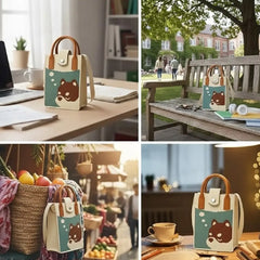 Brown Puppy Knit Style - Mini Crossbody Bag
