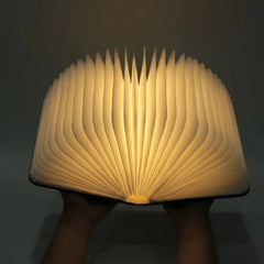 Wooden LED Foldable Book Lamp - Magnetic Portable Night Light