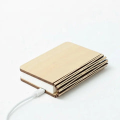 Wooden LED Foldable Book Lamp - Magnetic Portable Night Light