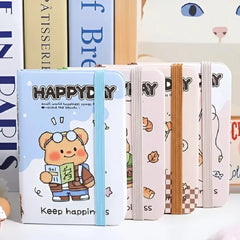 Happy Day Cute Bear Aesthetic A7 Pocket Diary/Journal