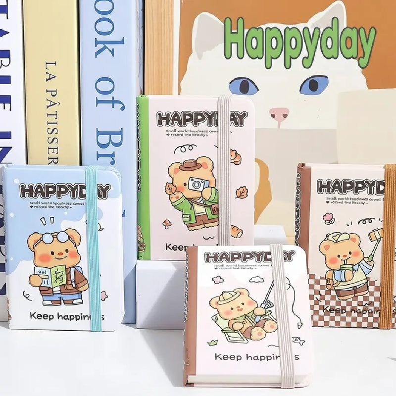 Happy Day Cute Bear Aesthetic A7 Pocket Diary/Journal