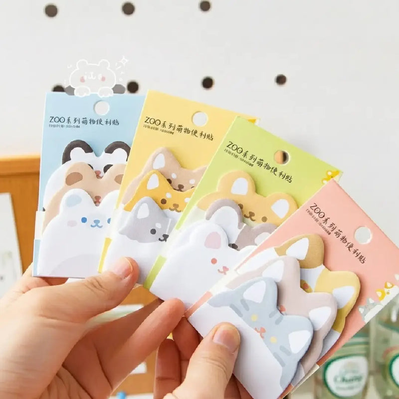 Kawaii Zoo Series Animal Sticky Notes Pastel Style