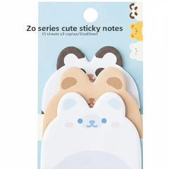 Kawaii Zoo Series Animal Sticky Notes Pastel Style