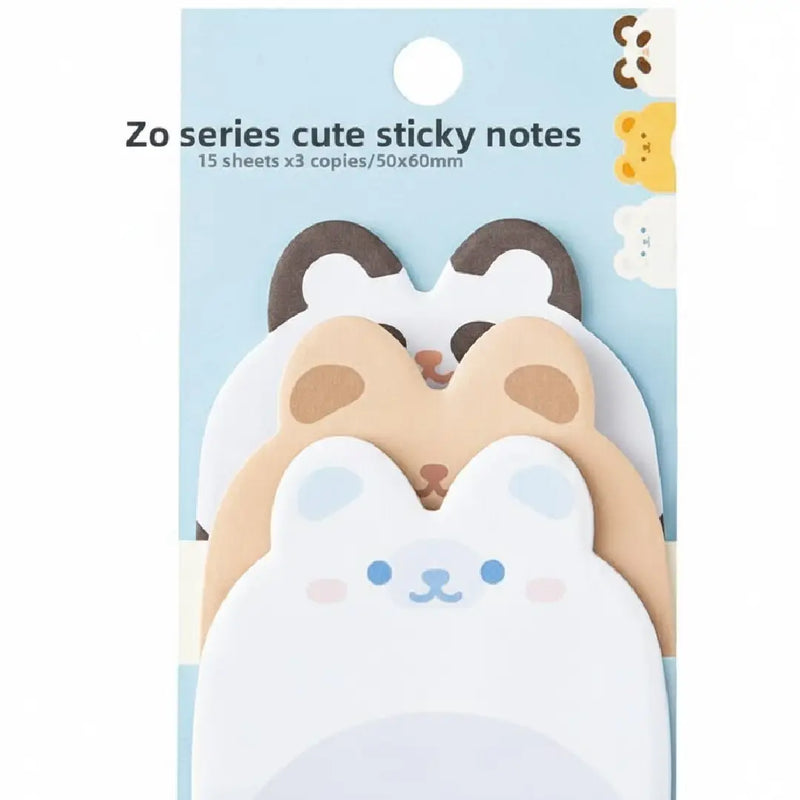 Kawaii Zoo Series Animal Sticky Notes Pastel Style