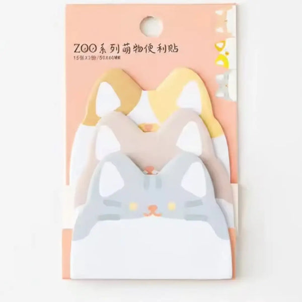 Kawaii Zoo Series Animal Sticky Notes Pastel Style