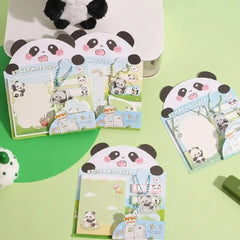 Cute Panda Sticky Notes Set with Acrylic Charm