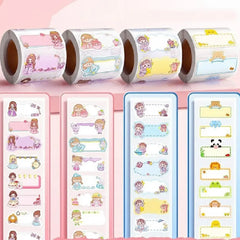 Kawaii Name Label Stickers Roll Cute Design (300 Pcs Per Roll)