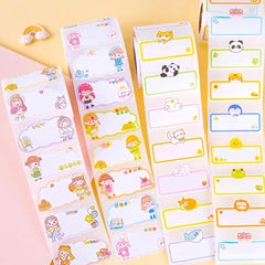 Kawaii Name Label Stickers Roll Cute Design (300 Pcs Per Roll)