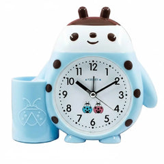 Ladybug Table Alarm Clock with Pen Holder -Blue
