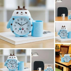 Ladybug Table Alarm Clock with Pen Holder -Blue
