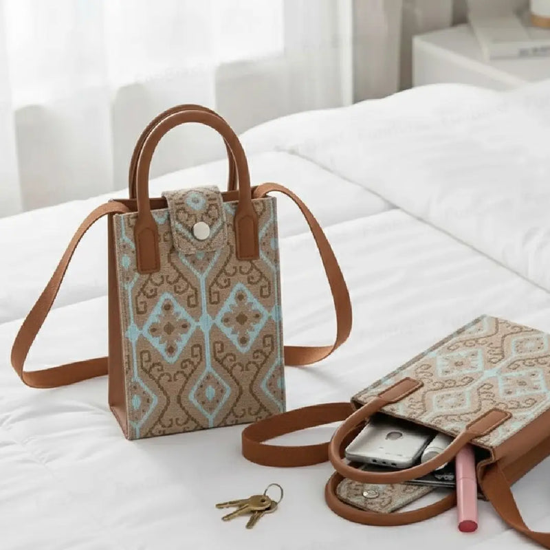 Handwoven Geometric Style - Mini Crossbody Bag