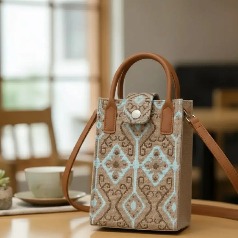Handwoven Geometric Style - Mini Crossbody Bag