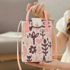 Blush Botanical Woven Style - Mini Crossbody Bag