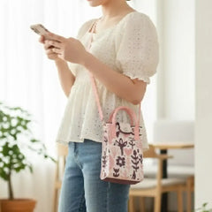 Blush Botanical Woven Style - Mini Crossbody Bag