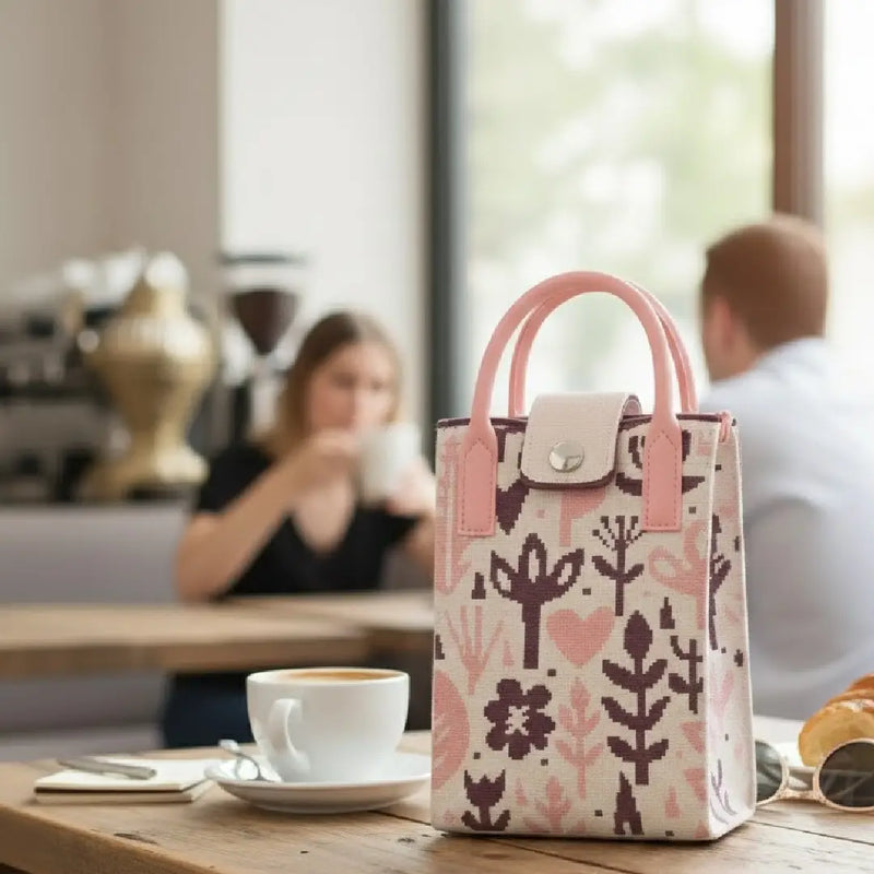 Blush Botanical Woven Style - Mini Crossbody Bag