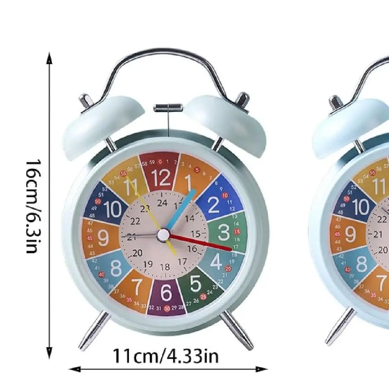 Vintage Style Twin Bell Clock Loud Alarm & Built-in Backlight Pastel Green
