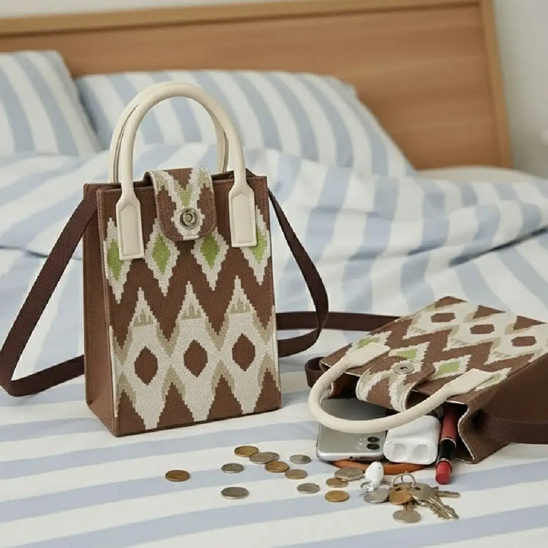 Compact Woven Pattern Style - Mini Crossbody Bag