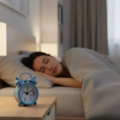 Tiny Cute Retro Twin Bell Alarm Clock – Blue