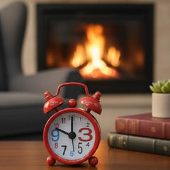 Tiny Cute Retro Twin Bell Alarm Clock – Red