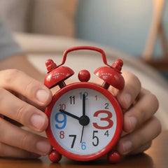 Tiny Cute Retro Twin Bell Alarm Clock – Red