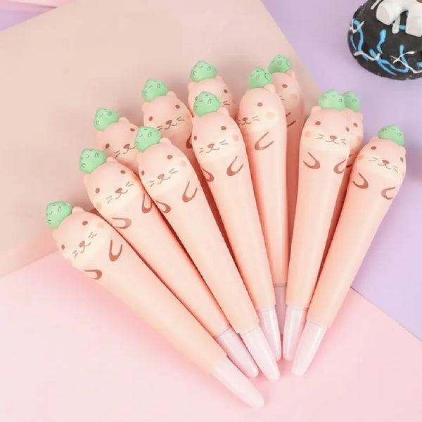 Peach Cat Squishy Gel Pen Cute Desk Accessory