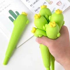 Green Cactus Squishy Gel Pen Cute Desk Accessory