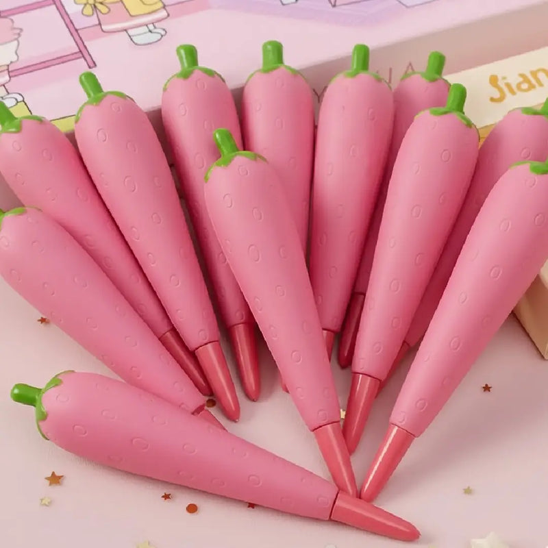 Pink Strawberry Squishy Gel Pen Cute Desk Accessory