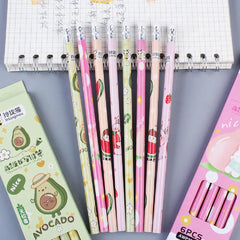 Kawaii Fruit Series: 6-Piece Decorative HB Pencil Set