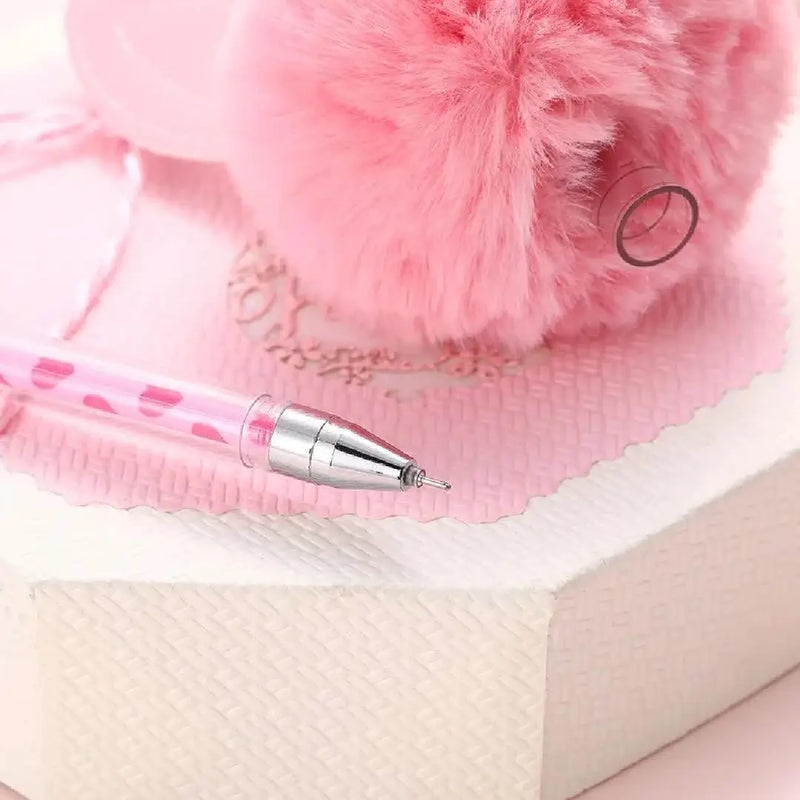 Adorable Plush Bunny Ears Pom Pom Pen Kawaii Style
