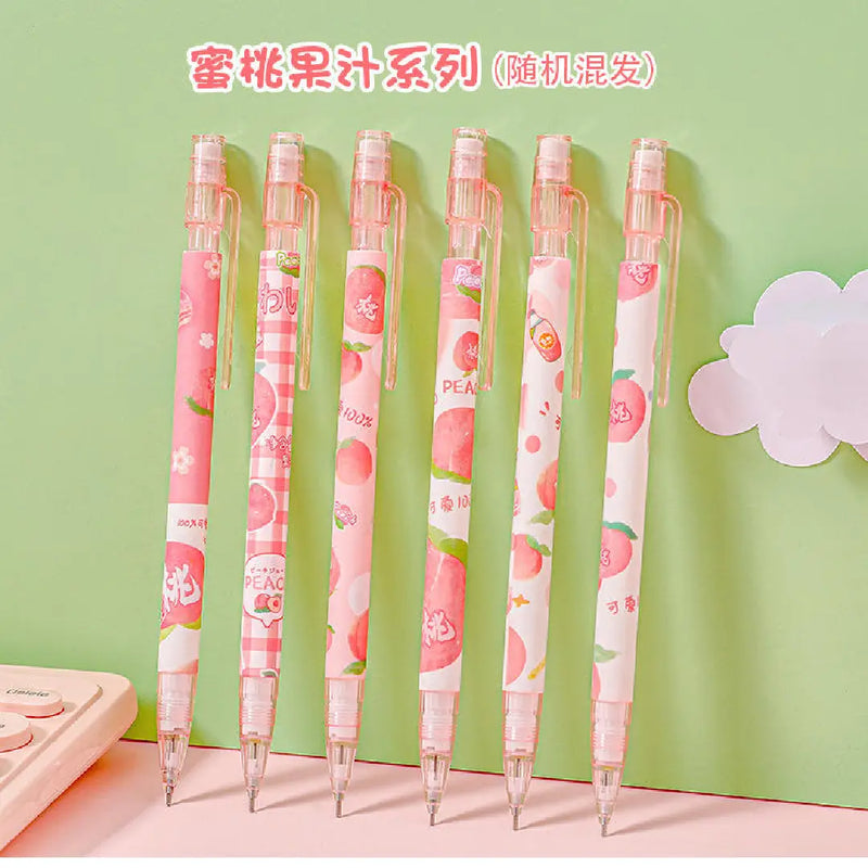 Cute Pink Peach 0.5mm Mechanical Pencils Kawaii Design