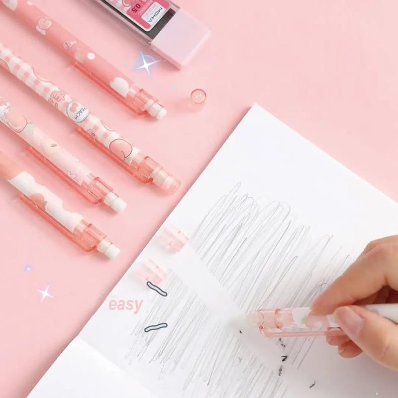 Cute Pink Peach 0.5mm Mechanical Pencils Kawaii Design