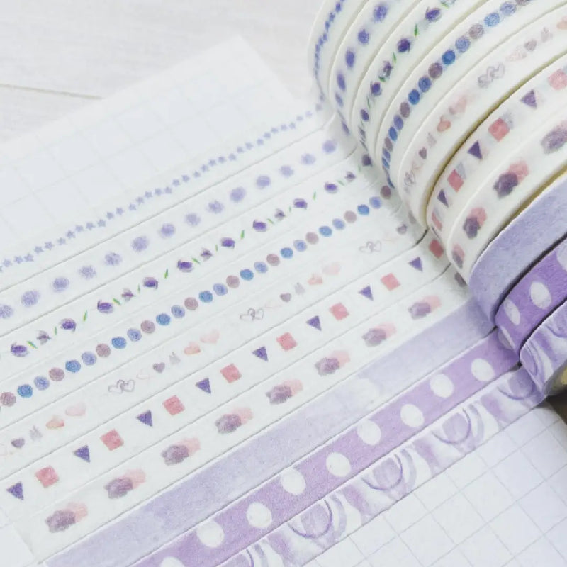 Lavender Minimalist Gradients Washi Tape Collection 10 Rolls Set