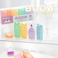 Cute Bear 6-Color Bear Shaped Mini Highlighter Set
