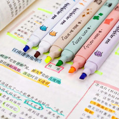 Cute Cat Paw Pastel Highlighter 6-Piece Set