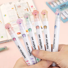 Cute Cat Paw Pastel Highlighter 6-Piece Set