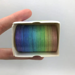 Aesthetic Rainbow Gradient Washi Tape - 10 Pack