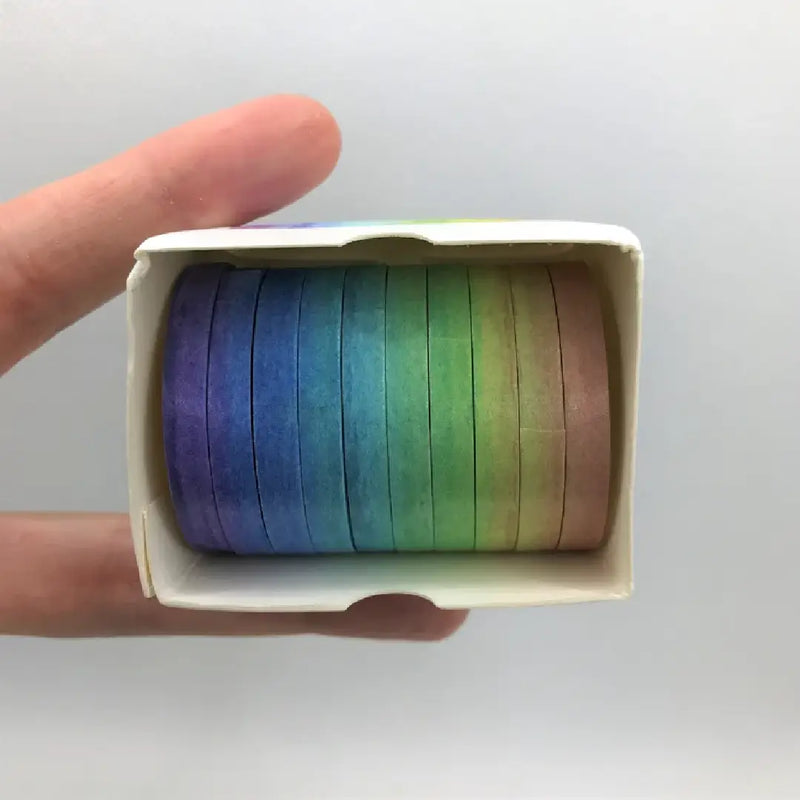 Aesthetic Rainbow Gradient Washi Tape - 10 Pack