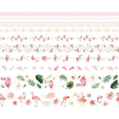 Tropical Flamingo Washi Tape 10 Rolls of Decorative Collection Set