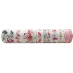Tropical Flamingo Washi Tape 10 Rolls of Decorative Collection Set
