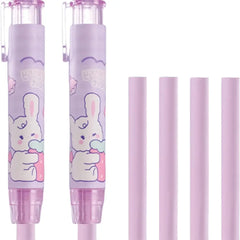 Cute Strawberry Rabbit Press-Type Eraser Set