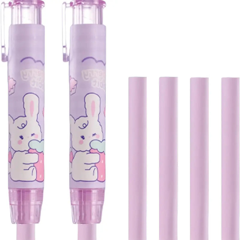Cute Strawberry Rabbit Press-Type Eraser Set
