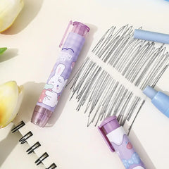 Cute Strawberry Rabbit Press-Type Eraser Set