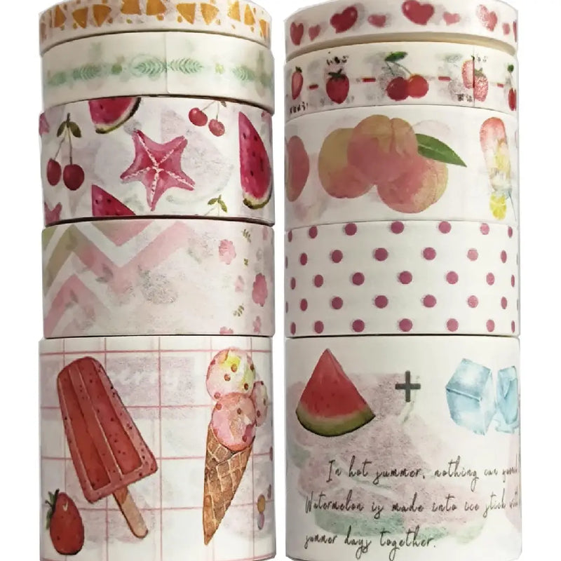 Sweet Summer Washi Tape 10 Rolls of Decorative Collection Set