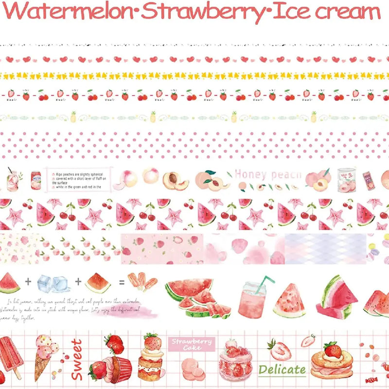 Sweet Summer Washi Tape 10 Rolls of Decorative Collection Set