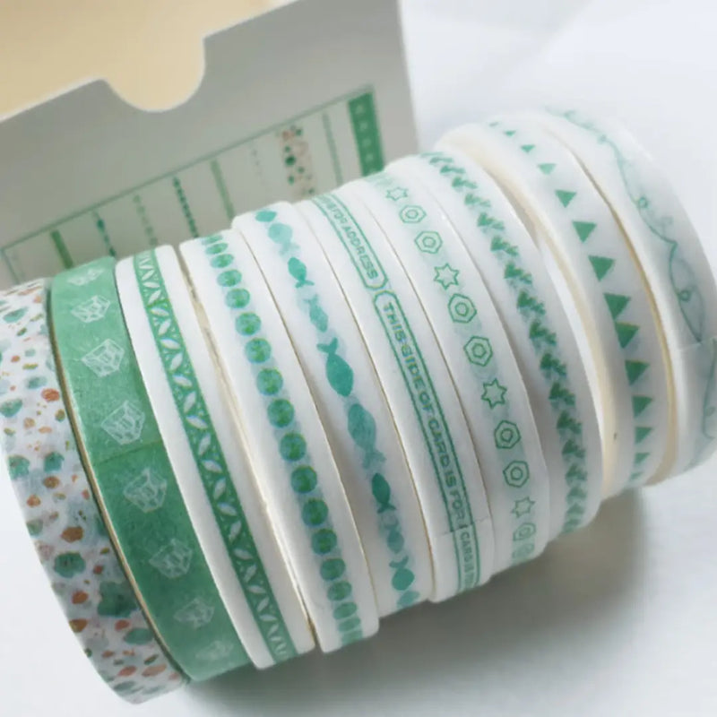 Minimalist Patterns & Gradients Washi Tape Collection 10 Rolls Set