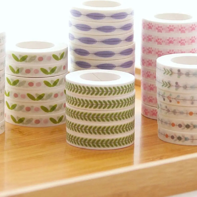 Multi-Patterned Washi Tape 5 Rolls Collection Set